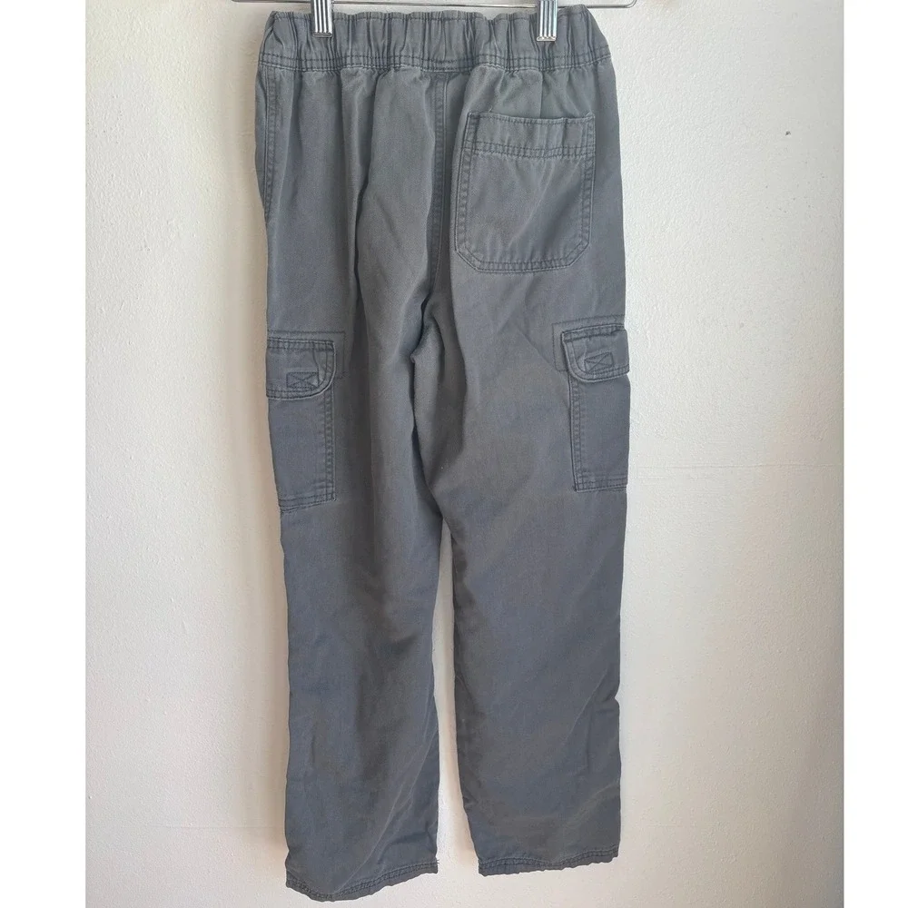 The Childrens Place Boys Gray Cotton Twill Cargo Pants Adjustable‎ Waist Size 12